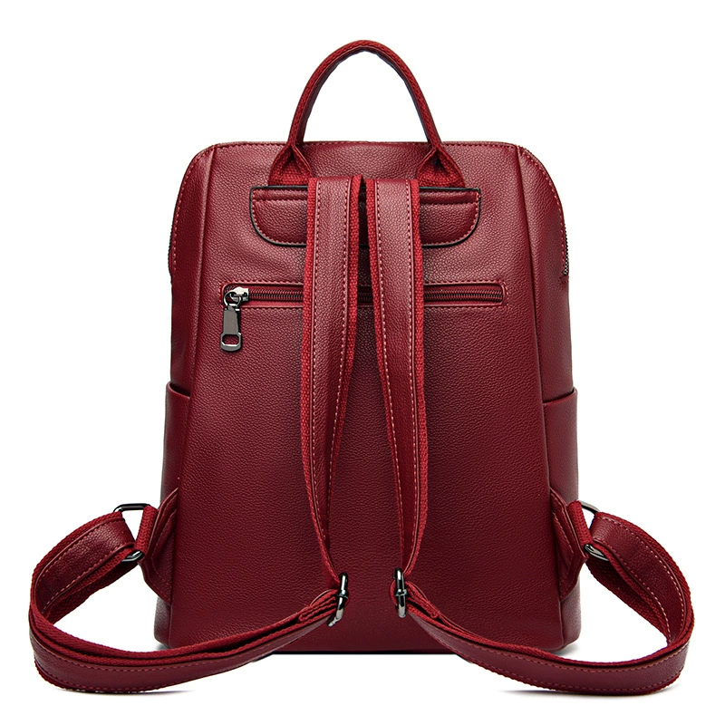 Fashionable backpack, capacious trend leather shoulder bag, genuine leather