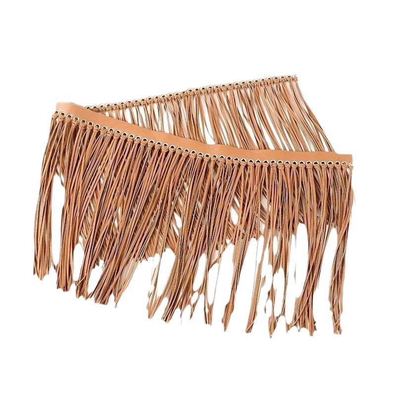 両面複合 PU 模造革生地銅アクセサリー衣類アクセサリーレース手作り革ひげタッセル耳ひげ