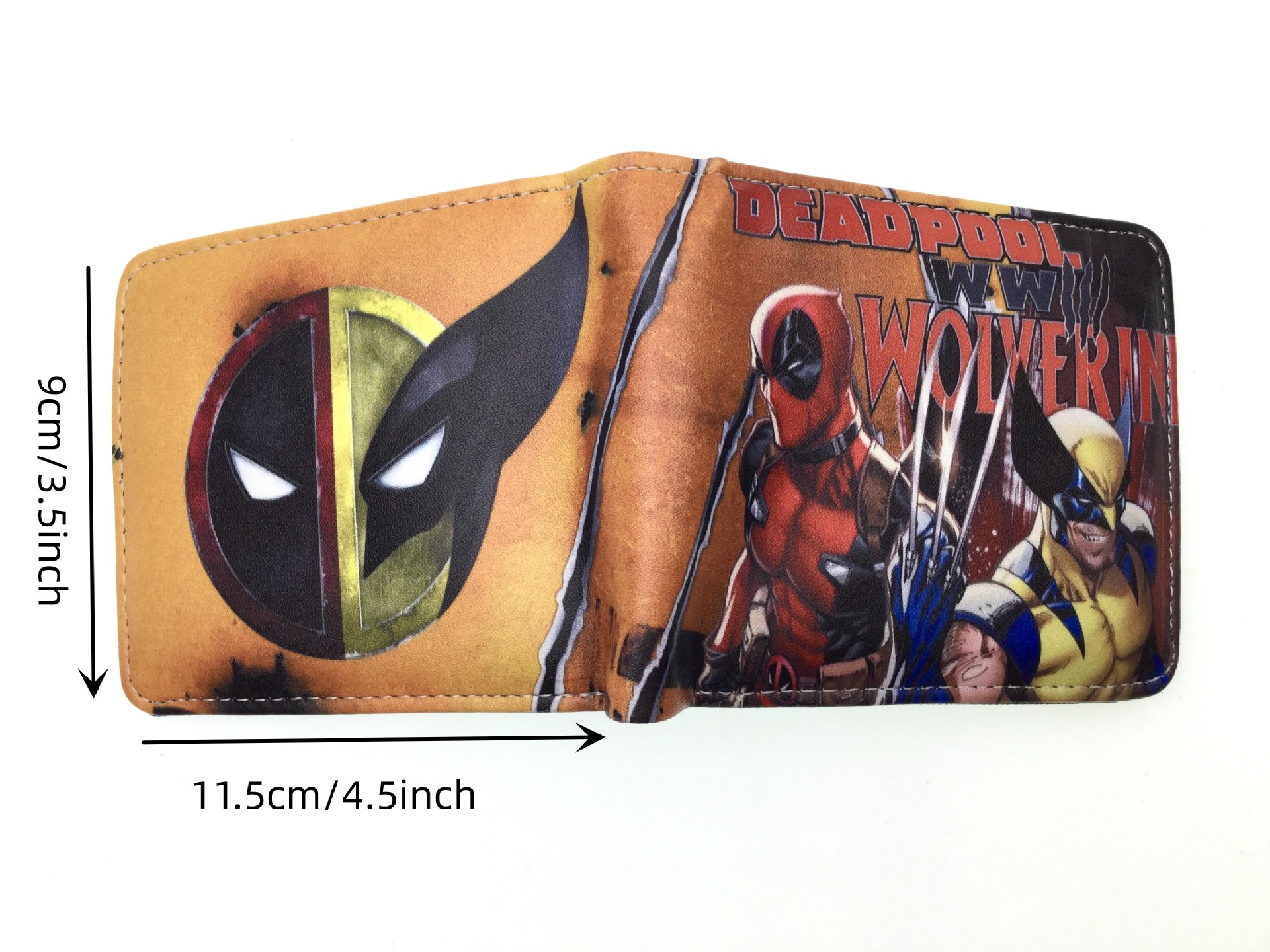 American cine y televisión de dibujos animados personaje patrón X-War policía Deadpool billetera de alta calidad de la PU billetera estudiante de dos veces billetera