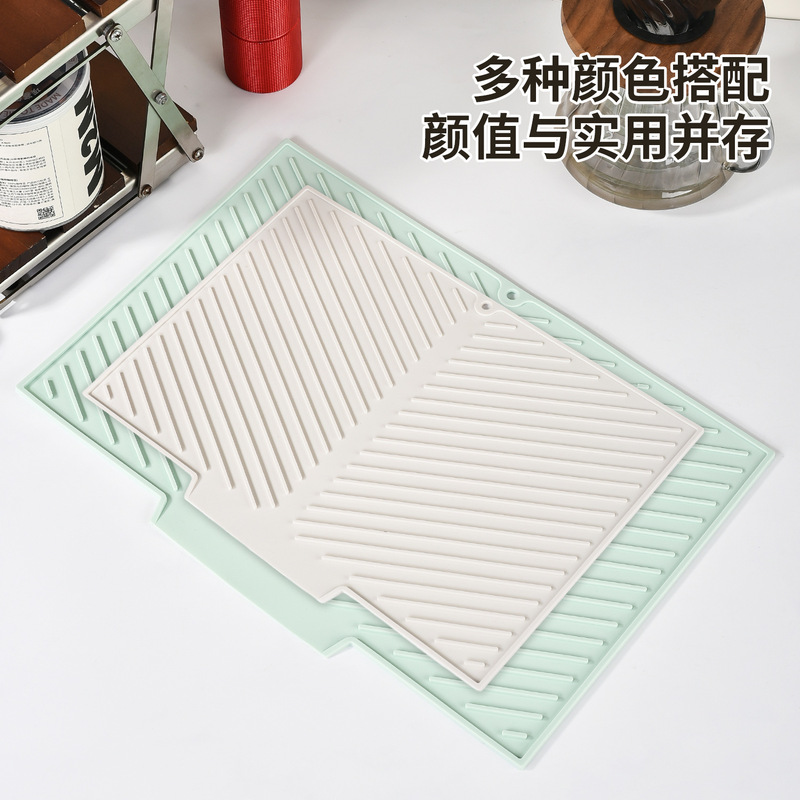 Silicone Drain Mat Coaster Kitchen Drain Anti-Scalding Thickened Insulation Mat Kitchen Wash Sink Mat Tableware Drying Mat