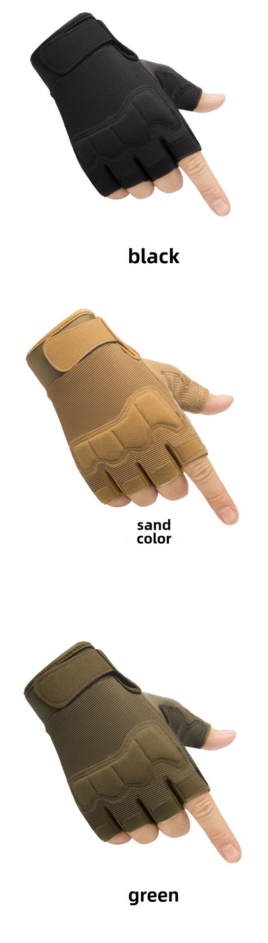 Tactical gloves Sports tactics non-slip gloves Semi-finger men's and women's camouflage riding mountaineering non-slip open-finger paratrooper gloves_maomaolike.com