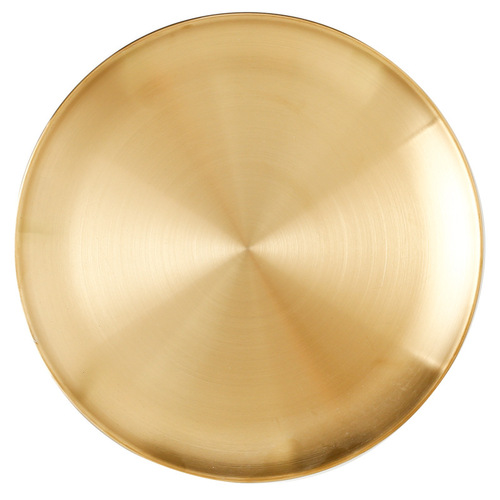 304 stainless steel Korean barbecue plate thickened round plate golden dessert plate Western food plate buffet plate barbecue plate