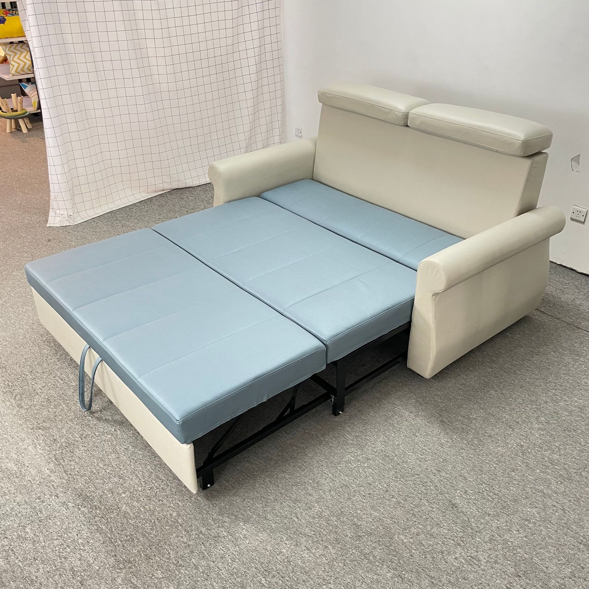 Sofá cama plegable 1.5m1.. 8 metros de casa pequeña cama plegable de látex para una sola persona tecnología de doble uso sofá cama