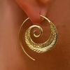 Round spiral, retro earrings with gears heart shaped, European style, wholesale