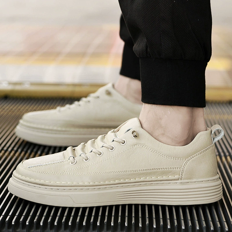 Leather sneakers for men and women, sports low casual footwear for leisure, shoes, plus size
