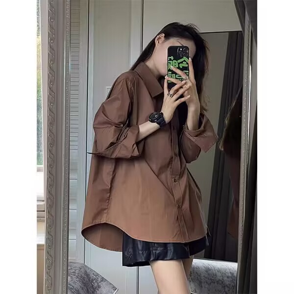 Korean Dongdaemun American Design Shirt Long-Sleeved Loose New Style Lazy Style Jacket Top Loose Shirt Korean Dongdaemun American Design Shirt Long-Sleeved Loose New Style Lazy Style Jacket Top Loose Shirt