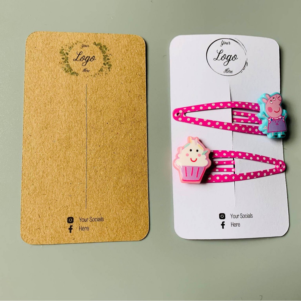 定 制发夹展示卡牛皮纸再生商务名片用品包装衬垫卡发夹卡片