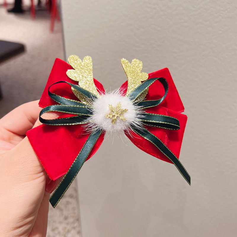 Christmas Bow Knot Cloth Bowknot Hair Clip 1 Piece display picture 5