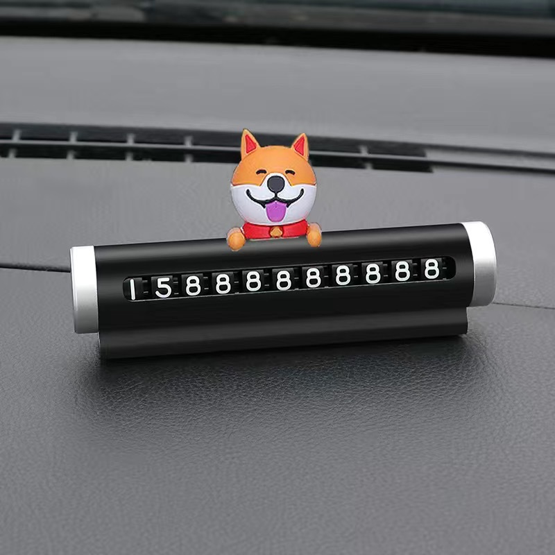 Matrículas de estacionamiento temporal de automóviles, decoraciones interiores de automóviles, personalidad linda, suministros creativos para automóviles, placas de teléfono de automóviles móviles