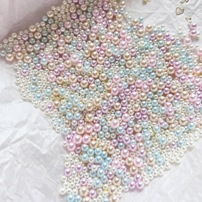 Imported colour Highlight Pearl Macaroon ABS Nonporous circular Imitation pearls Size Mixed pack DIY Handmade accessories