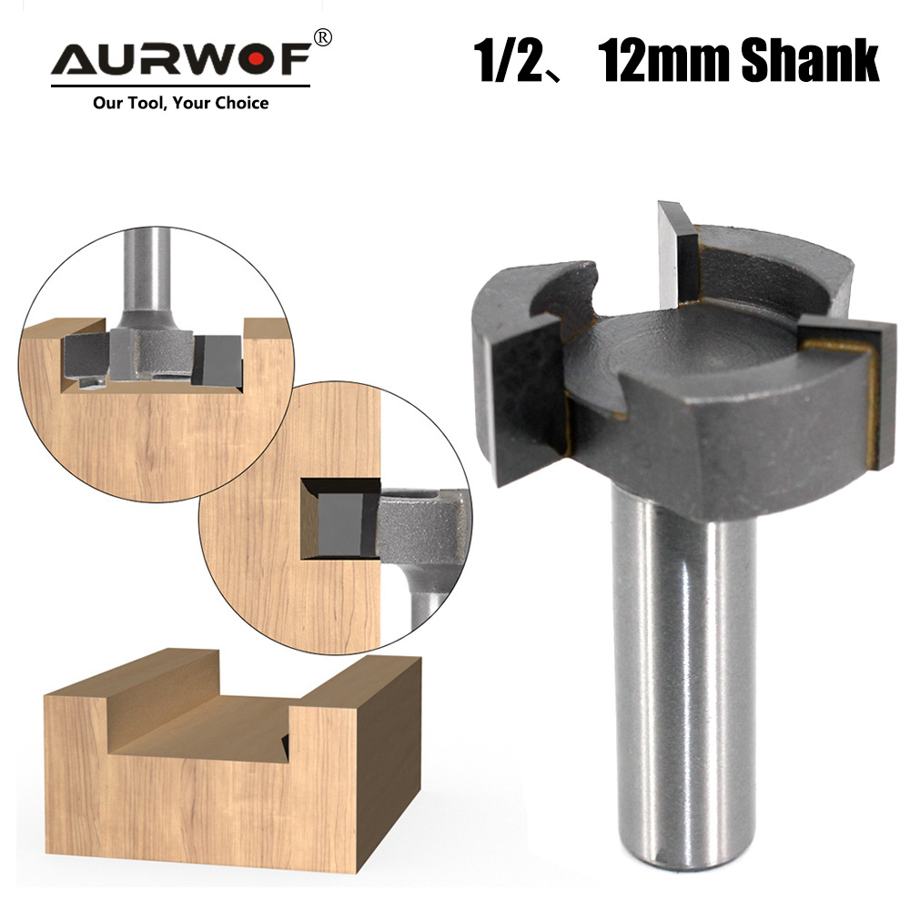 12/12.7mm三刃T型刀开槽清底刀本色槽口刀木工拉槽铣刀T型榫刀