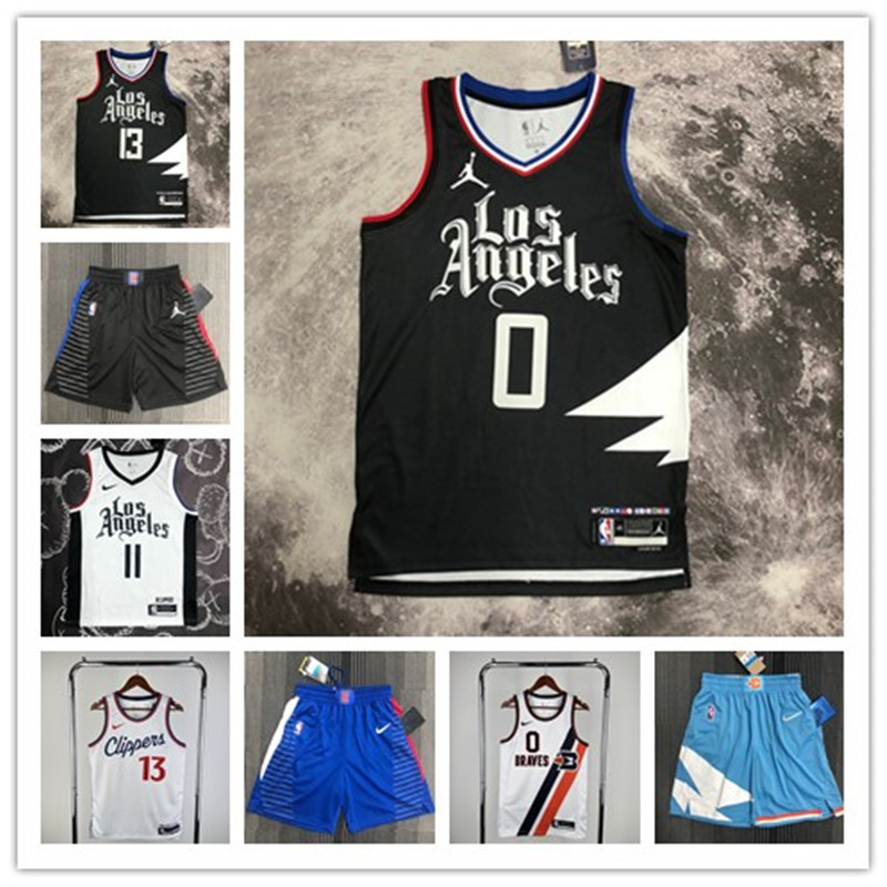 25 Season Clippers Home White Jersey Number 13 George, Number 2 Leonard, Number 1 Harden, Number 0 Westbrook Jersey
