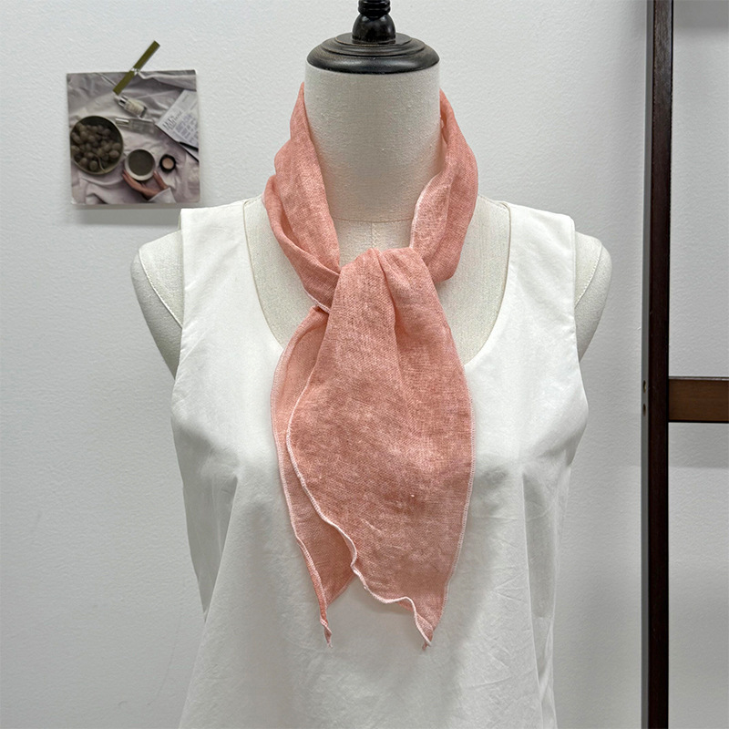 Pañuelo de seda, tira larga, sentido de alta gama, nuevo azul marino, retro, color sólido, protector de cuello literario, bufanda pequeña, accesorios, diadema, cinturón para el cabello, cabello atado