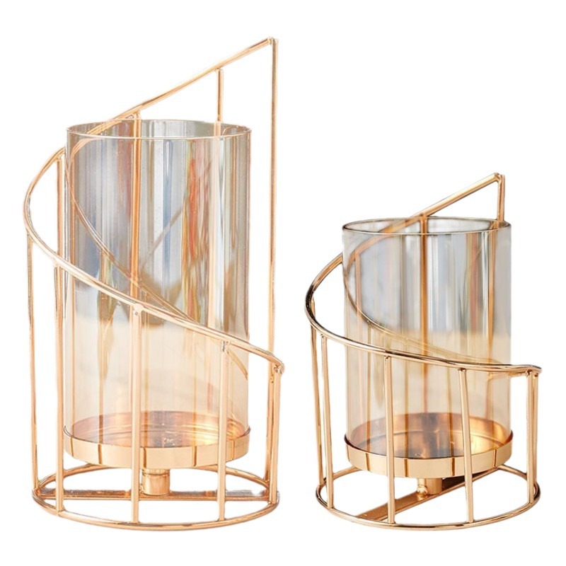 Estilo nórdico galvanizado de oro candelabro fiesta ambiente arreglo candelabro Comercio exterior transfronterizo fabricante preferido en stock