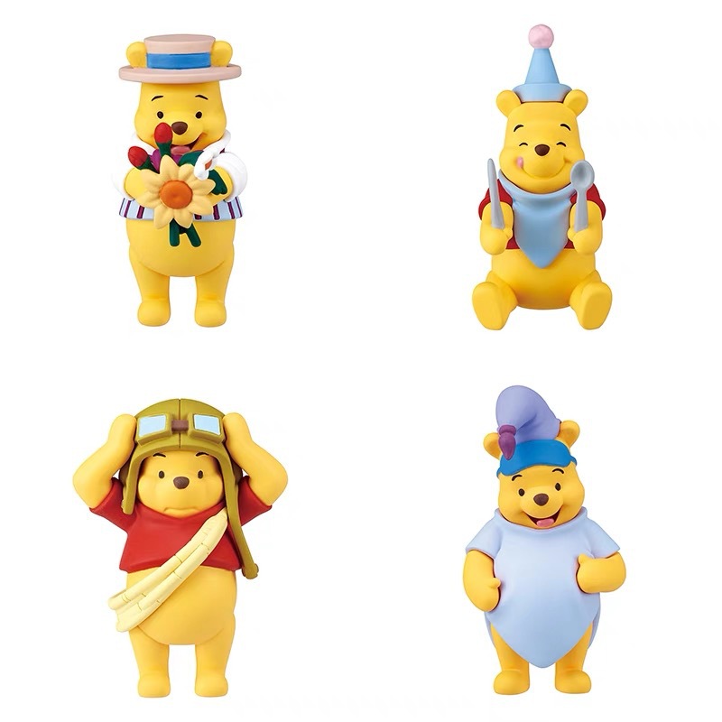 (2개) WINNIE THE POOH 다양한 스타일 의류 원피스 인형 4 장식품