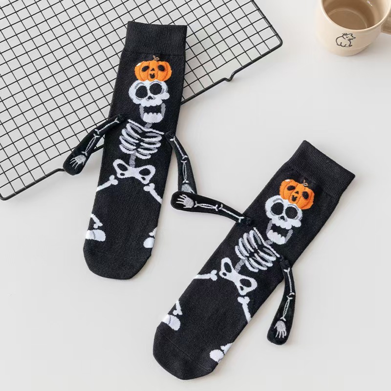 欧米のins風の中で筒のカボチャの靴下のハロウィンのアイデアは手をつないで靴下をつないでかわいいです。|undefined