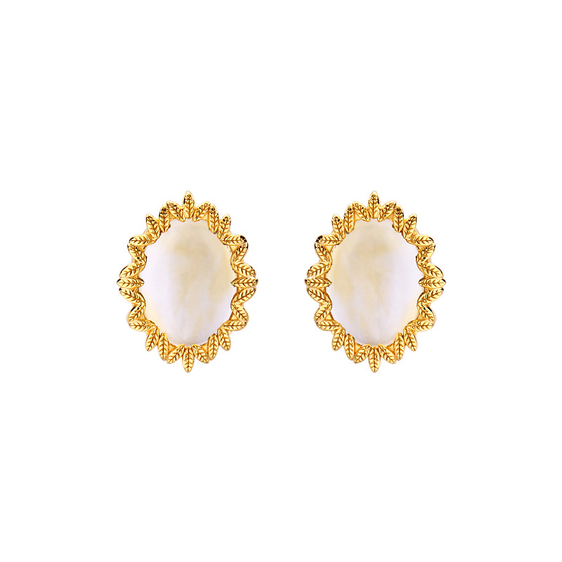 1 Piece Quantity Holiday, Daily Occasion 925 Sterling Silver Material Japanese Style Mild Luxury Jewelry Flower Series S925 Silver Vintage Chamomile Citrine Amethyst Stud Earrings Women's Necklace