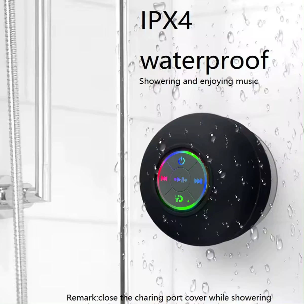 Трансграничная горячая распродажа, большая присоска с легкой версией, водонепроницаемый Bluetooth-динамик, светодиодный красочный подарочный динамик BTS07 с печатаемым логотипом