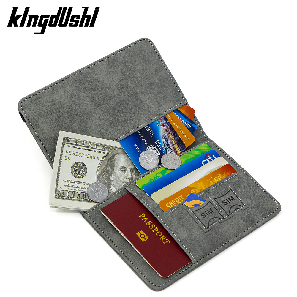 Bolsas de tarjetas de stock Amazon al por mayor RFID transfronterizo antimagnético viaje PU pasaporte clip de etiqueta de equipaje conjunto de pasaporte almacenamiento