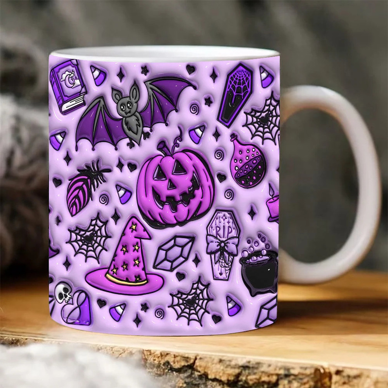 国境を越えた3d SPOOKY幽霊hallowenコーヒーマグカップ水杯ハロウィーンカボチャPumpkin|undefined