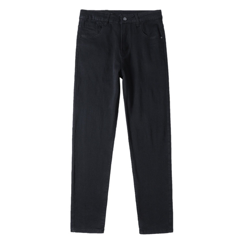 2023 Otoño e Invierno Nuevos pantalones vaqueros grises ahumados de algodón para hombres Pantalones rectos delgados de los hombres pantalones casuales de los hombres a juego