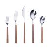 Creative imitation wooden handle 304 stainless steel knife and fork spoon spoon western dining sword fork INS wind cup wood handle soup spoon