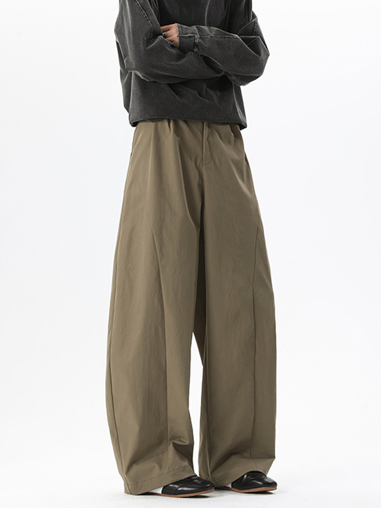 Herren Freizeithose Mit Schrägem Schnitt Und Weitem Bein Für Frühling_voghion.com