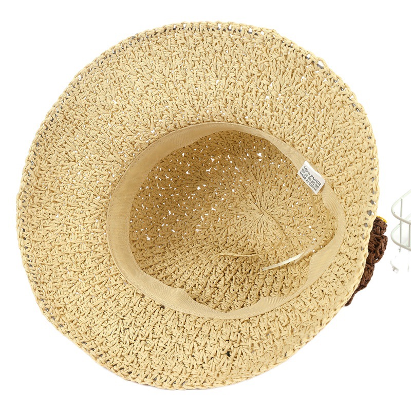 Nueva flor sombrero de paja de las mujeres moda de verano fresco sol sombrero playa versátil coreano casual sol sombrero moda