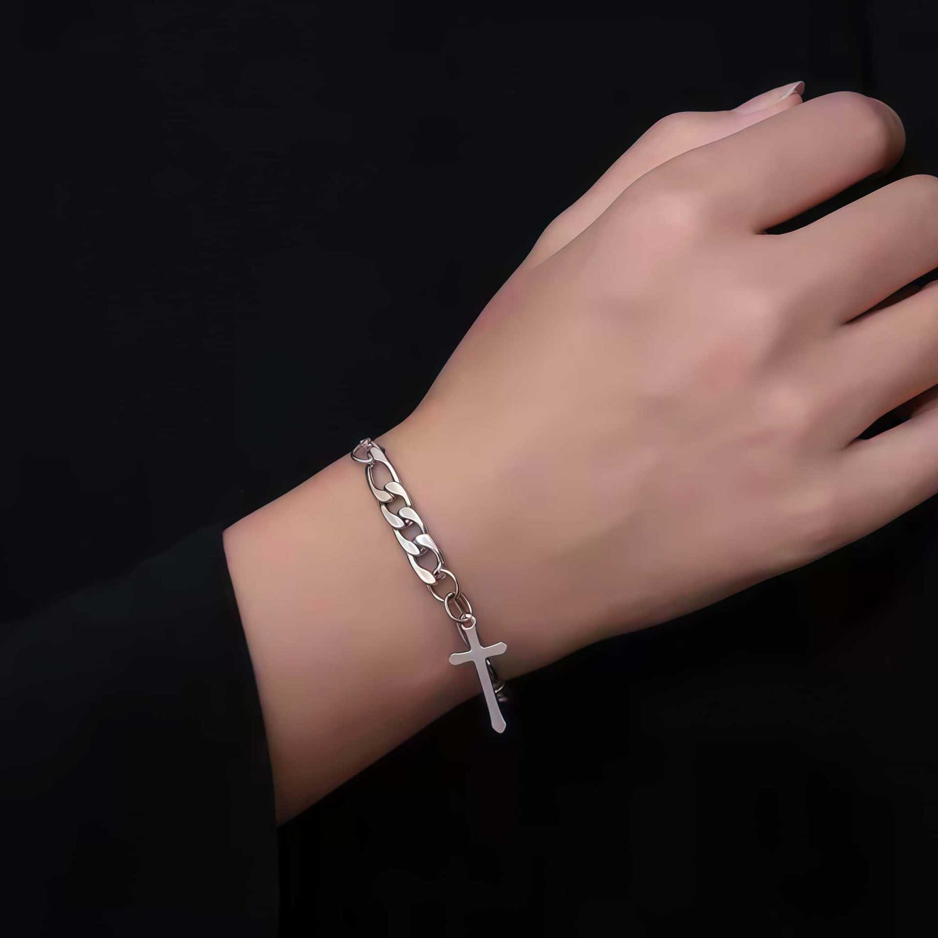 Męska bransoletka typu cuban link ze stali nierdzewnej_voghion.com