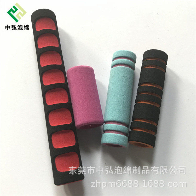 黑色NBR防滑海绵把套泡棉防滑手柄套双色NBR橡塑管成型