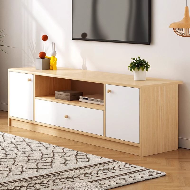Gabinete de televisión sala de estar doméstica pequeña casa moderna simple nuevo alquiler simple piso de madera gabinete de televisión image 4