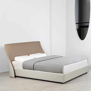 Italian Minimalist Altia Ultra-Thin Classy Double Wedding Bed Modern Simple Accessible Luxury Designer Master Bedroom Leather Bed