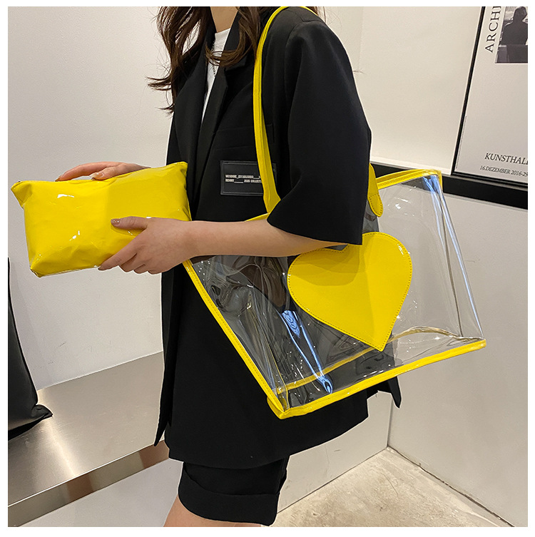 2024 Borsa a spalla singola in gelatina trasparente estiva per studenti universitari nuova classe Borsa per madre e bambino di grande capacità_voghion.com