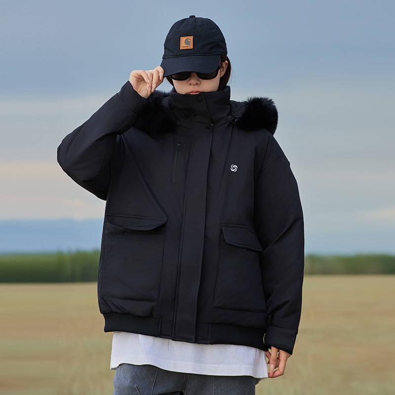 2024 chaqueta de algodón con capuz para hombres y mujeres de invierno nueva moda de algodón grueso chaqueta de algodón suelta versátil