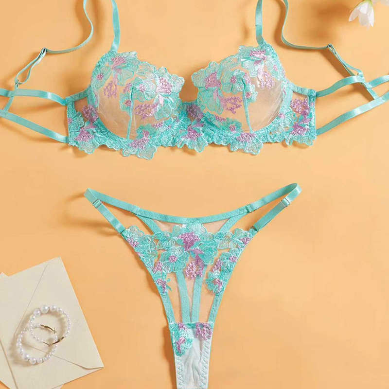 2025 European and American Cross-Border Fashion New Sexy Pure Lust Temptation Lace Embroider Push-Up Breathable Bra Set 2025 European and American Cross-Border Fashion New Sexy Pure Lust Temptation Lace Embroider Push-Up Breathable Bra Set