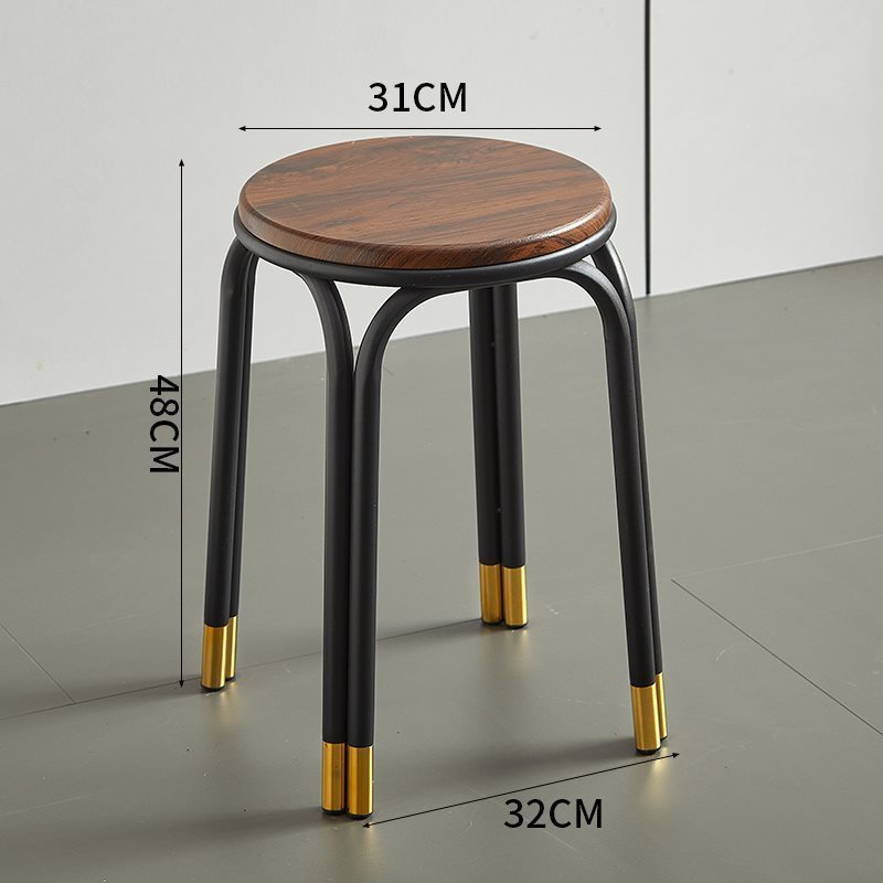 加厚折叠椅子高凳餐桌板凳家用MC塑料凳子铁艺圆凳八孔凳成人时尚|undefined