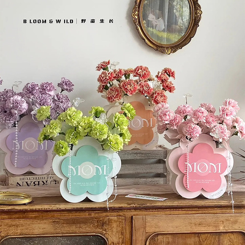 Mother's Day 3-pack three-dimensional flower box carnation gift box bouquet flower arrangement box creative gift for mom wholesale