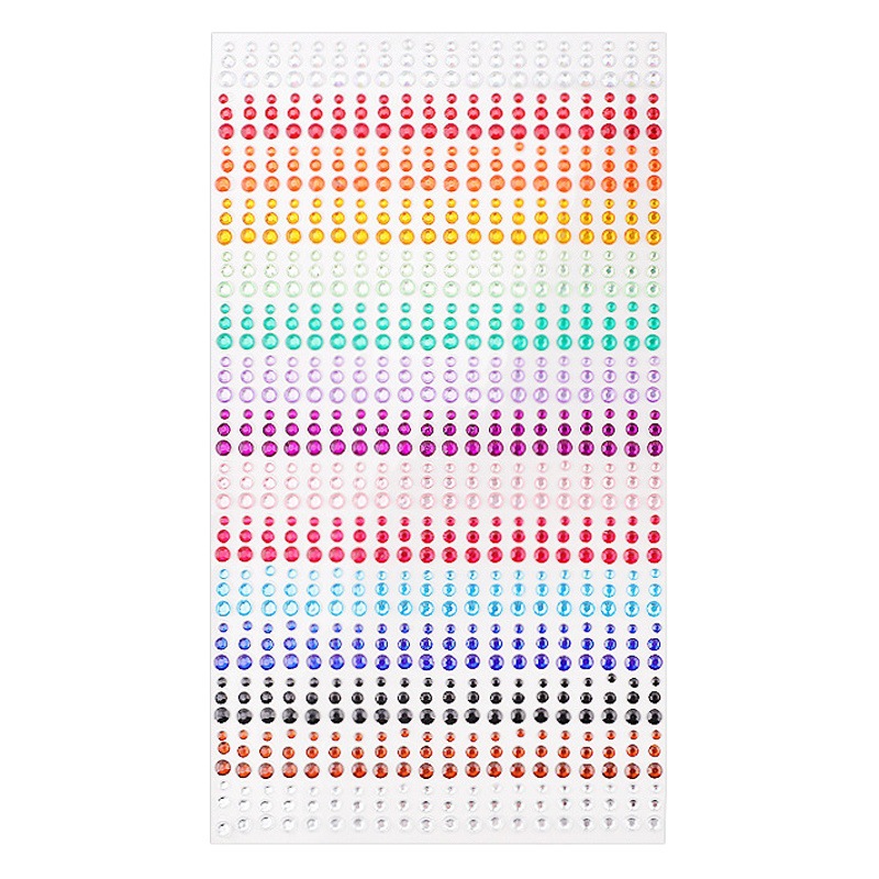 Pegatinas faciales de 900 piezas, pegatinas de diamantes, pegatinas de cristal, diamantes de imitación para maquillaje de escenario, diamantes de imitación acrílicos, éxito de ventas transfronterizo en Amazon.