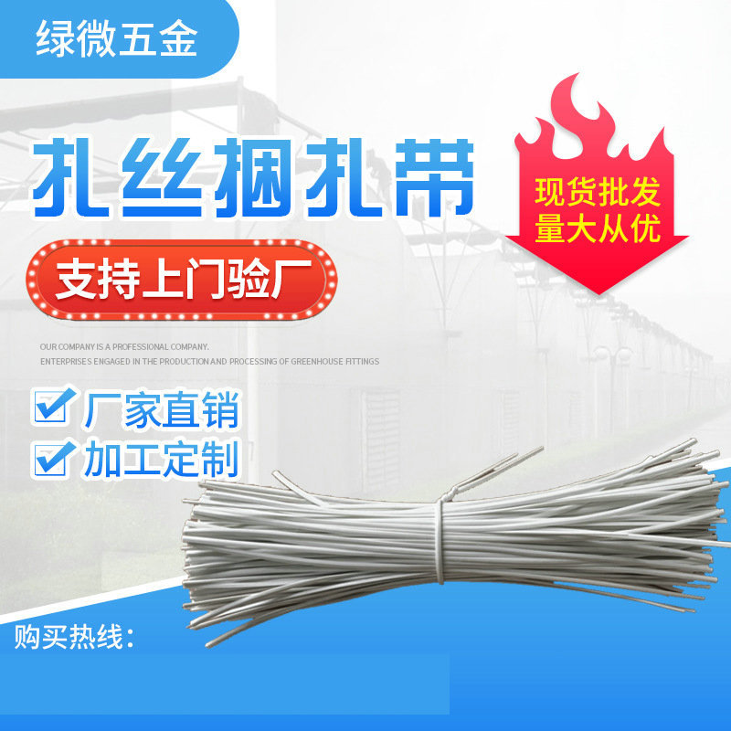 【绿微】扁0.55mm扎丝包塑镀锌铁芯扎线温室大棚配件扎丝铁丝扎线