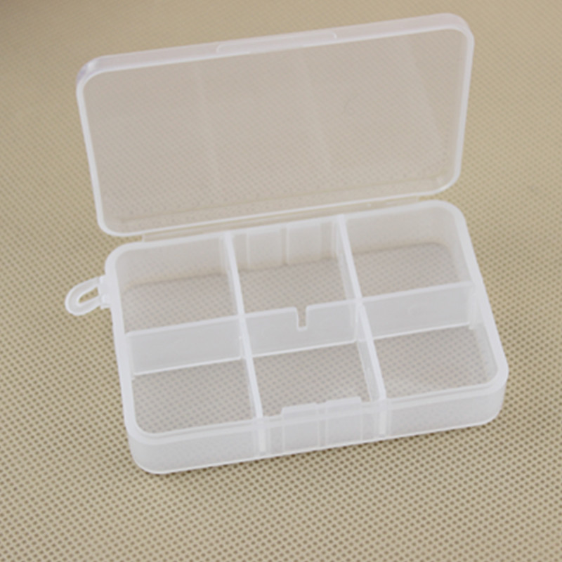 PP六格药盒收纳盒可拆分格药盒密封储物迷你