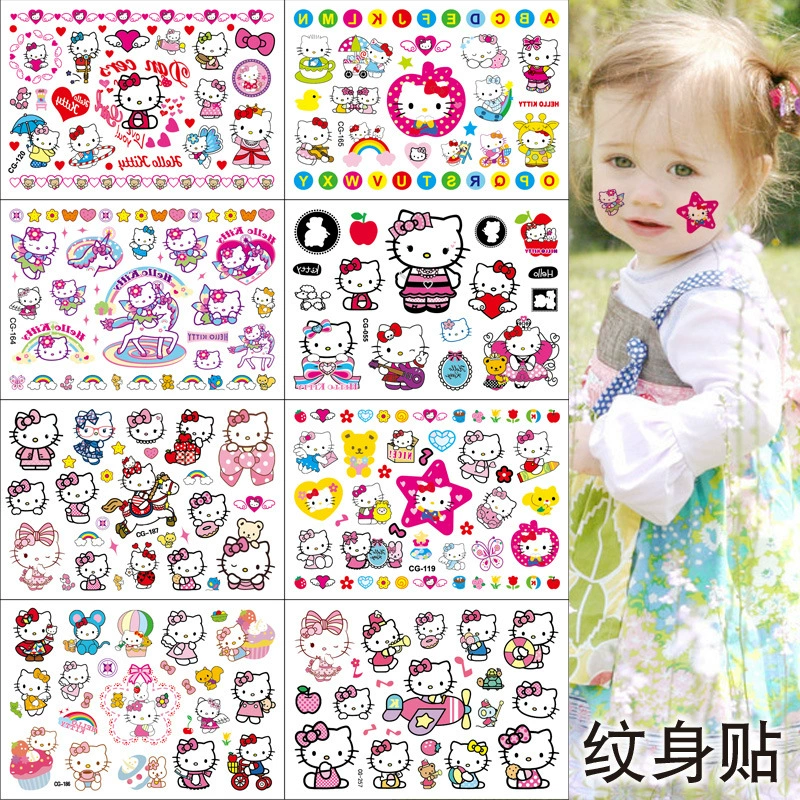 Hello kitty, мультяшные детские тату-наклейки