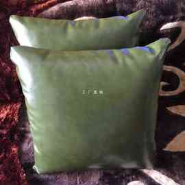 W9R特惠批发 皮抱枕 简约纯色墨绿色办公室沙发汽车皮质靠垫网咖
