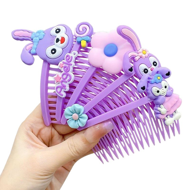 Artefacto de pelo roto peine de niños femeninos dibujos animados lindo horquilla tocado niña flequillo acabado de pelo roto peine pinza de pelo