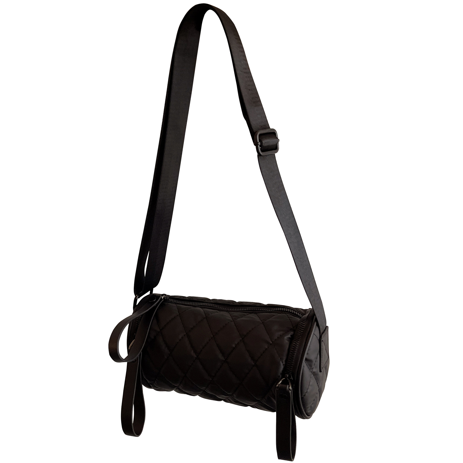 Cuscino a tracolla da donna con cilindro Lingge in tessuto di nylon Oxford 2024 Nuova borsa a secchiello per l'acqua a scacchiera_voghion.com