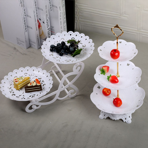 European-style dessert table display rack, creative wedding party cake stand, double-layer candy tea pastry fruit tray