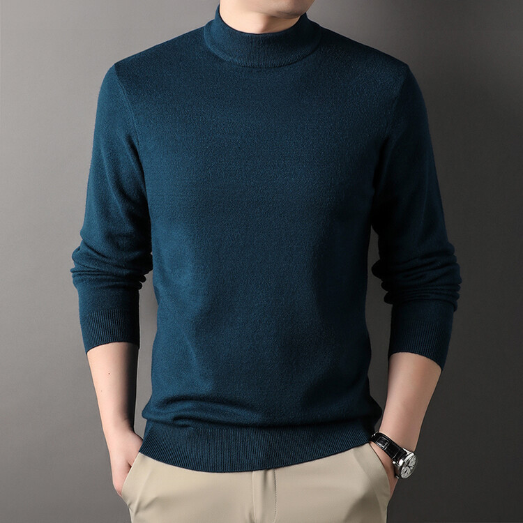 Herbst neue gefälschte zwei Pullover Herren Langarm-Hemdkragen Herren Casual Herren Top Jacquard-Strickhemd_voghion.com