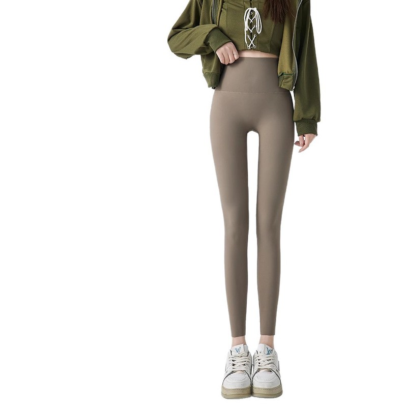 Momoxuns シャークパンツ レディース アウター 春と秋 ハイウエスト スリム レギンス おなかコントロール ココナッツミルク ホワイト ヨガ バービーパンツ|undefined
