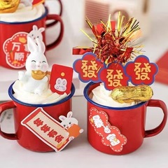 クリスマスの新年のエナメルの杯のネットの赤いケーキの杯の祝日のお祝いのエナメルの杯の源のメーカー