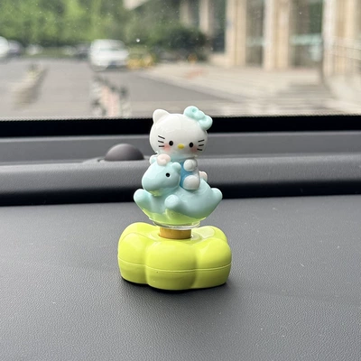 car ornament, suitable for electric | Car ornaments - rotating-kt-cat-green-1-piece-with-adhesive