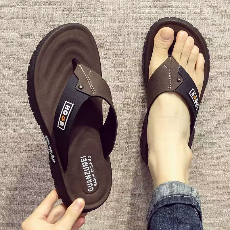 2025 новый летний шевеланк мужской прохладный нескользящий Корейская версия с двумя пальцами носки пляжные мужские сандалии на толстой подошве